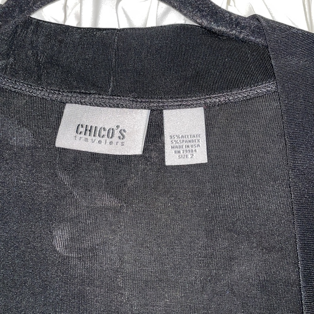 48 inch Chicos travels Asian button kimono vest black - Picture 4 of 5
